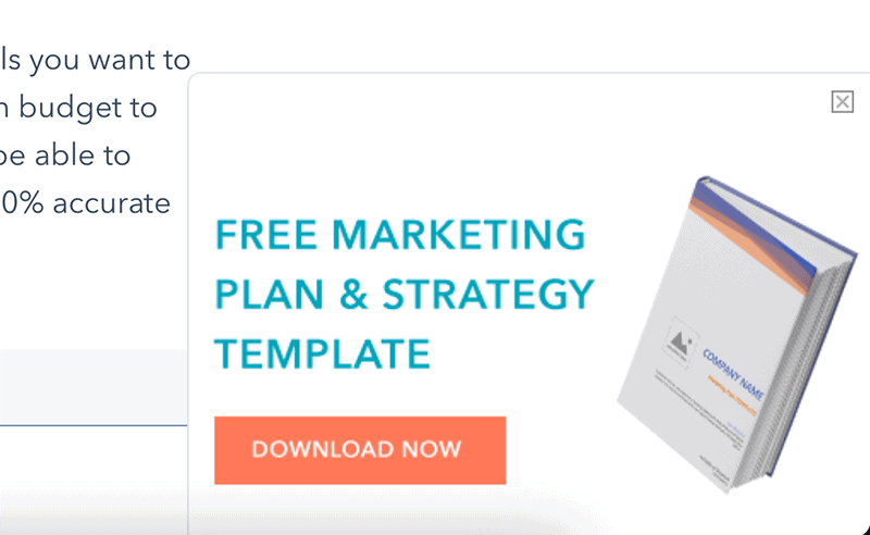 HubSpot slide in