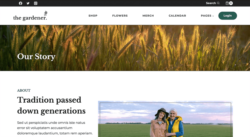The Gardener About Page