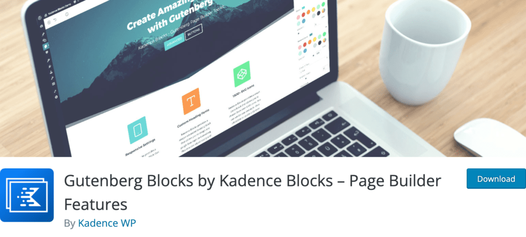 Kadence Blocks free on the repo