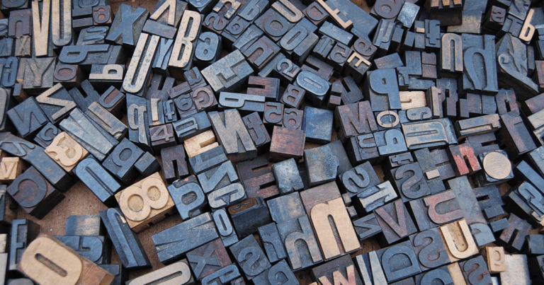 typed text letters