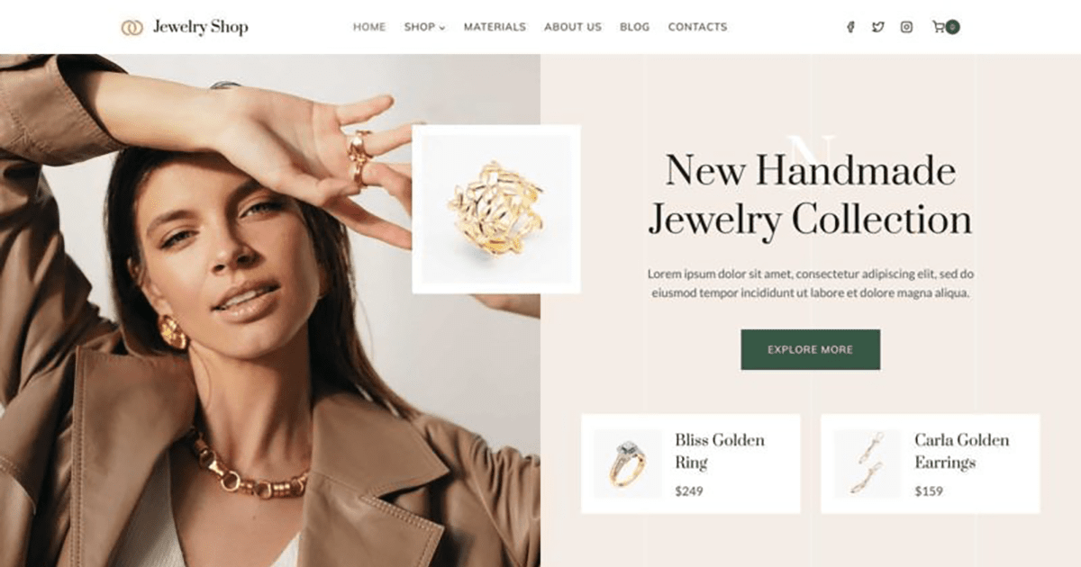 Selling Local The Jewelry Shop Starter Template Kadence WP