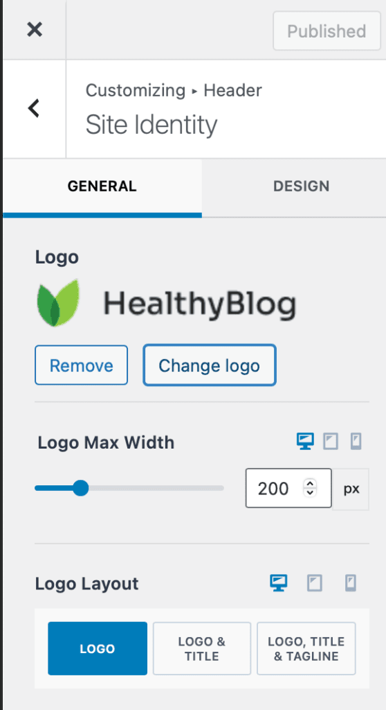 replace the logo via the WordPress customizer
