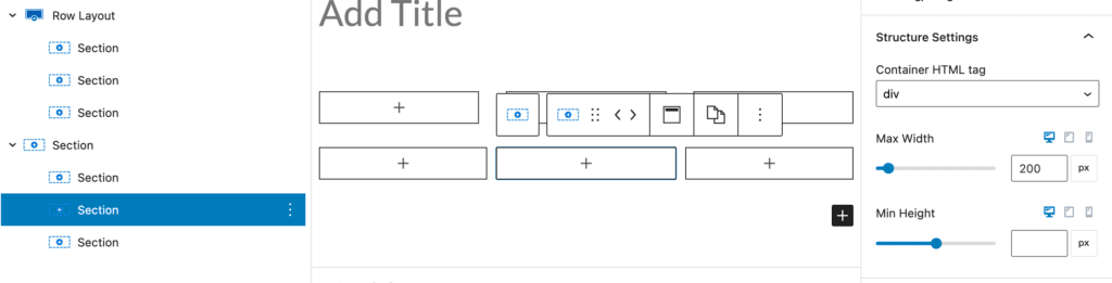 section block fixed width