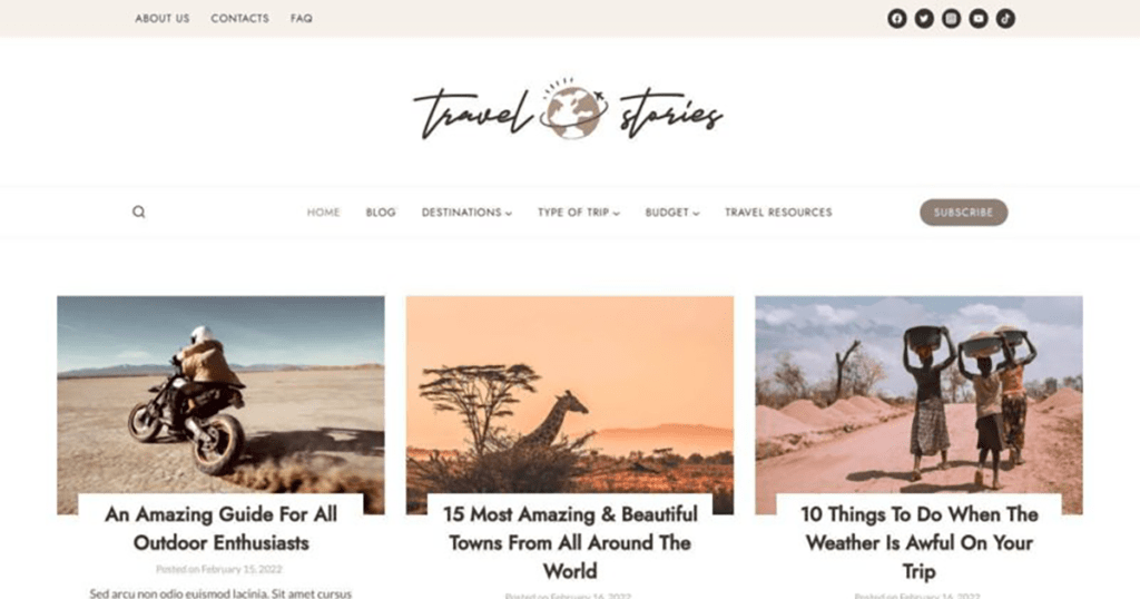 travel blog pro starter template