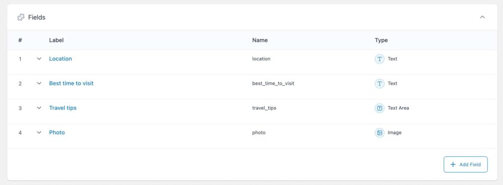 Creating custom fields in ACF
