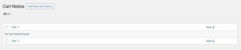 Adding a new cart notice