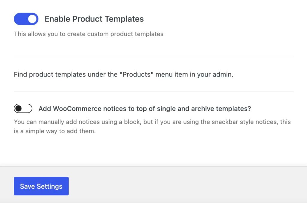 Enable Product Templates