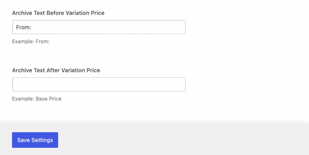 Archive text variation price