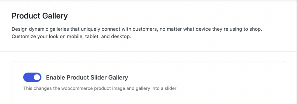 Enable Product Slider Gallery